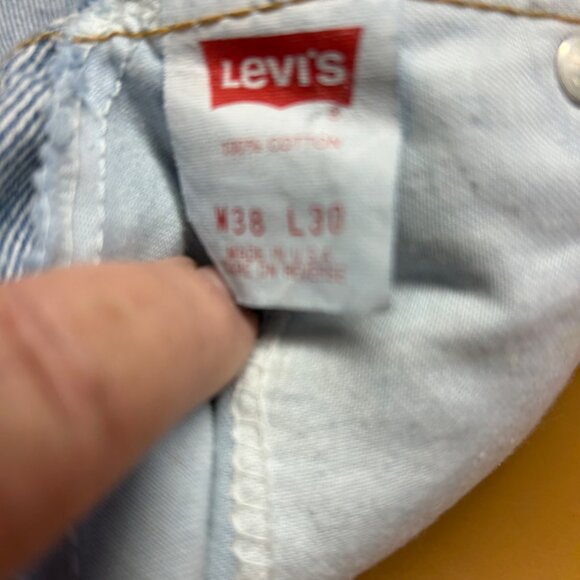 Levis Mens Blue Denim Jeans M38 L30 100% Cotton Straight Fit Made In Mexico - Picture 4 of 4